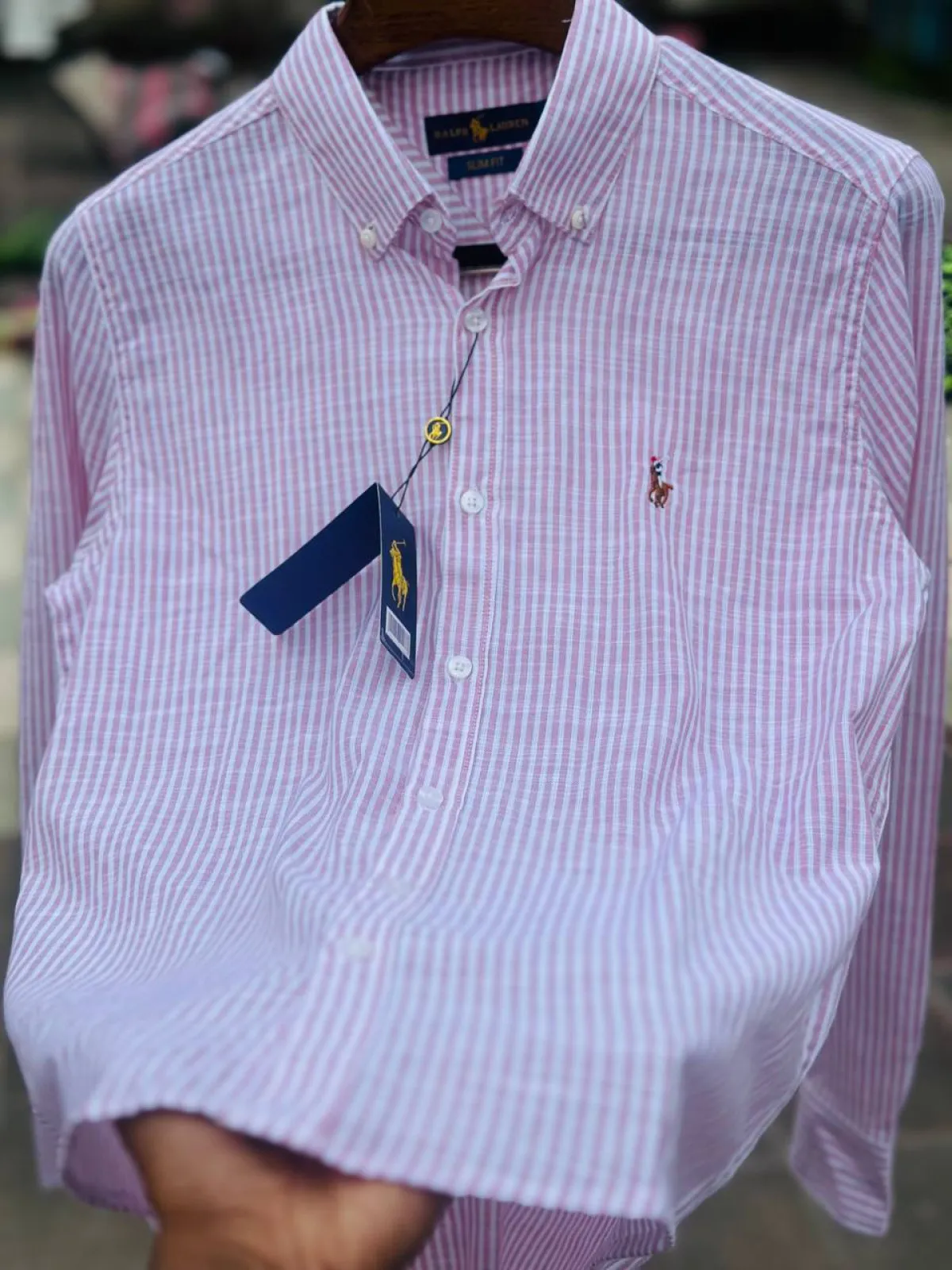 Men's Premium Vertical Mirco-stripe Long sleeve Shirt - Image 2