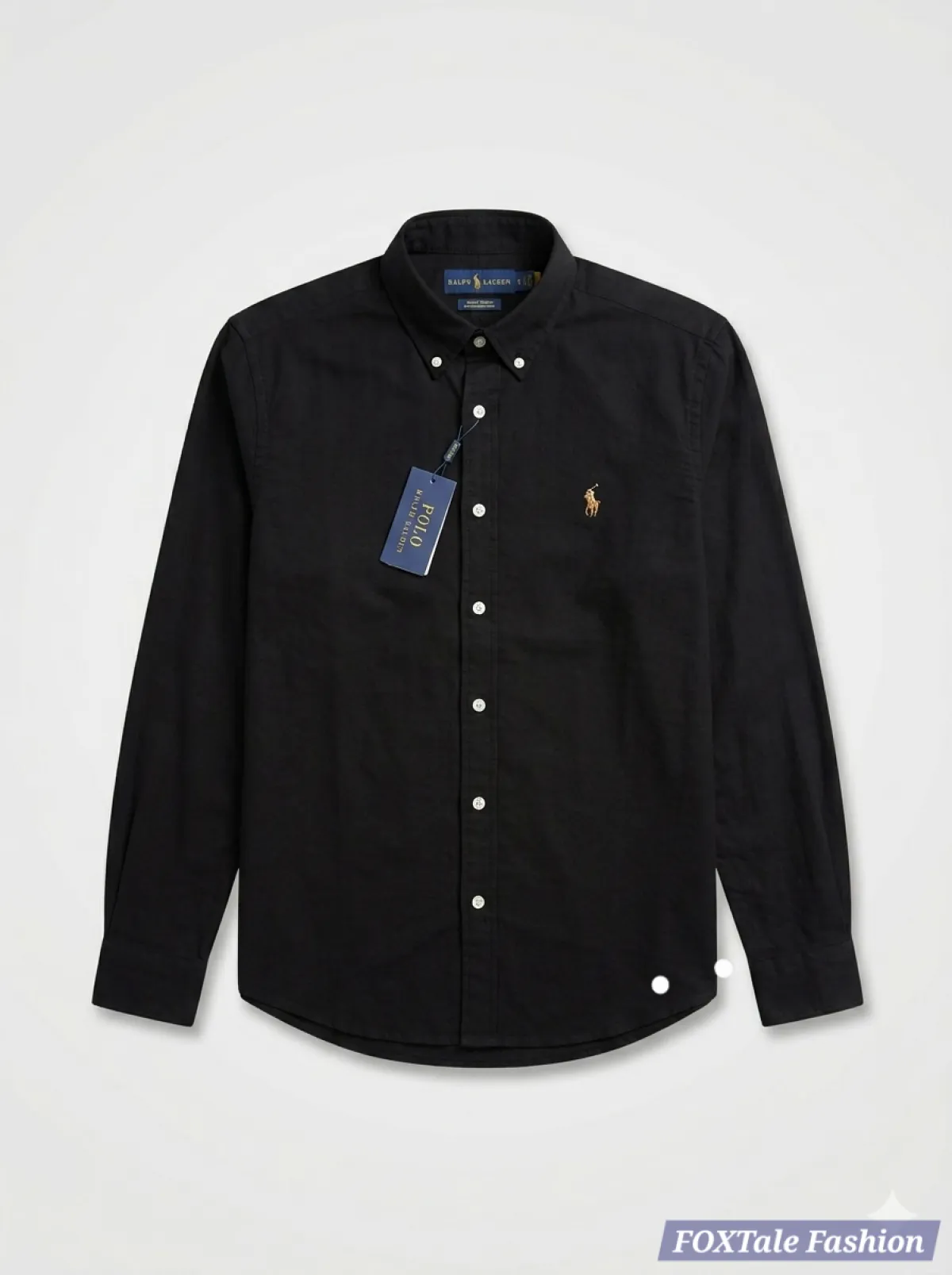 Men's Slim Fit Black Cotton Casual Shirt - Image 1
