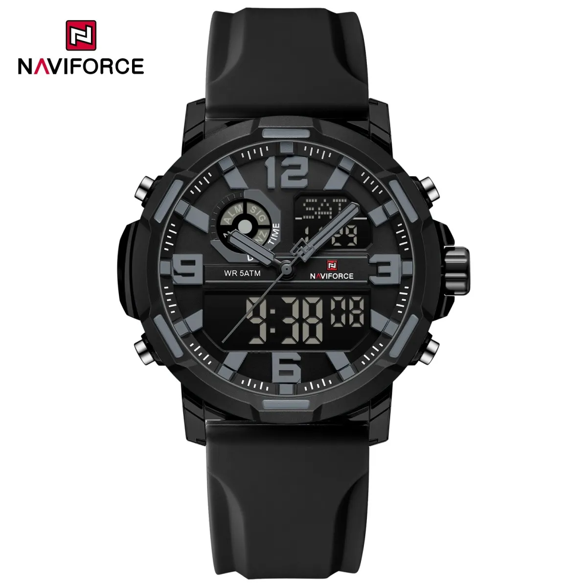 Naviforce 7130 For Men - Black Gray