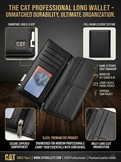 CAT Premium Long Wallet(Black)_img_2