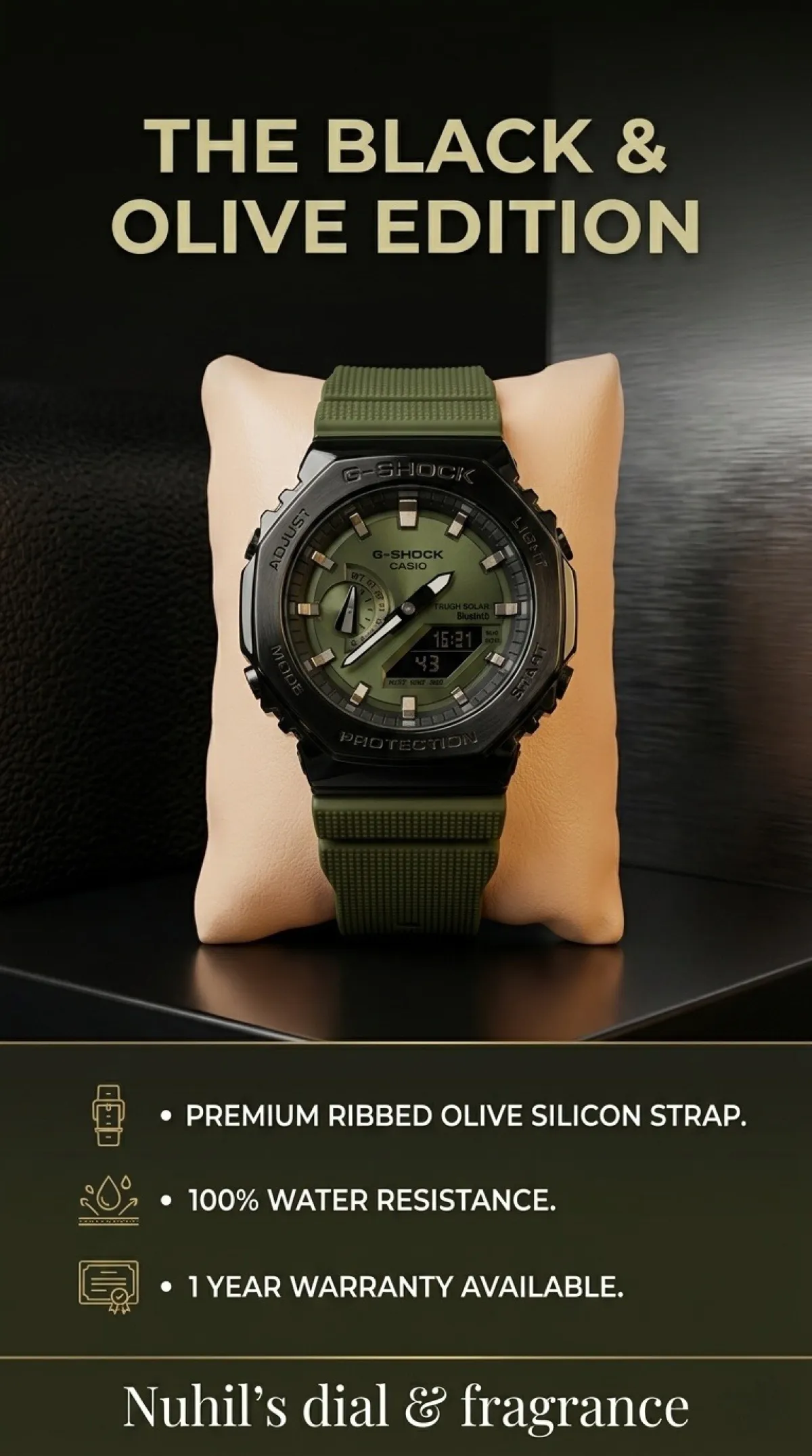 G-shock Casio Olive Green-BLACK