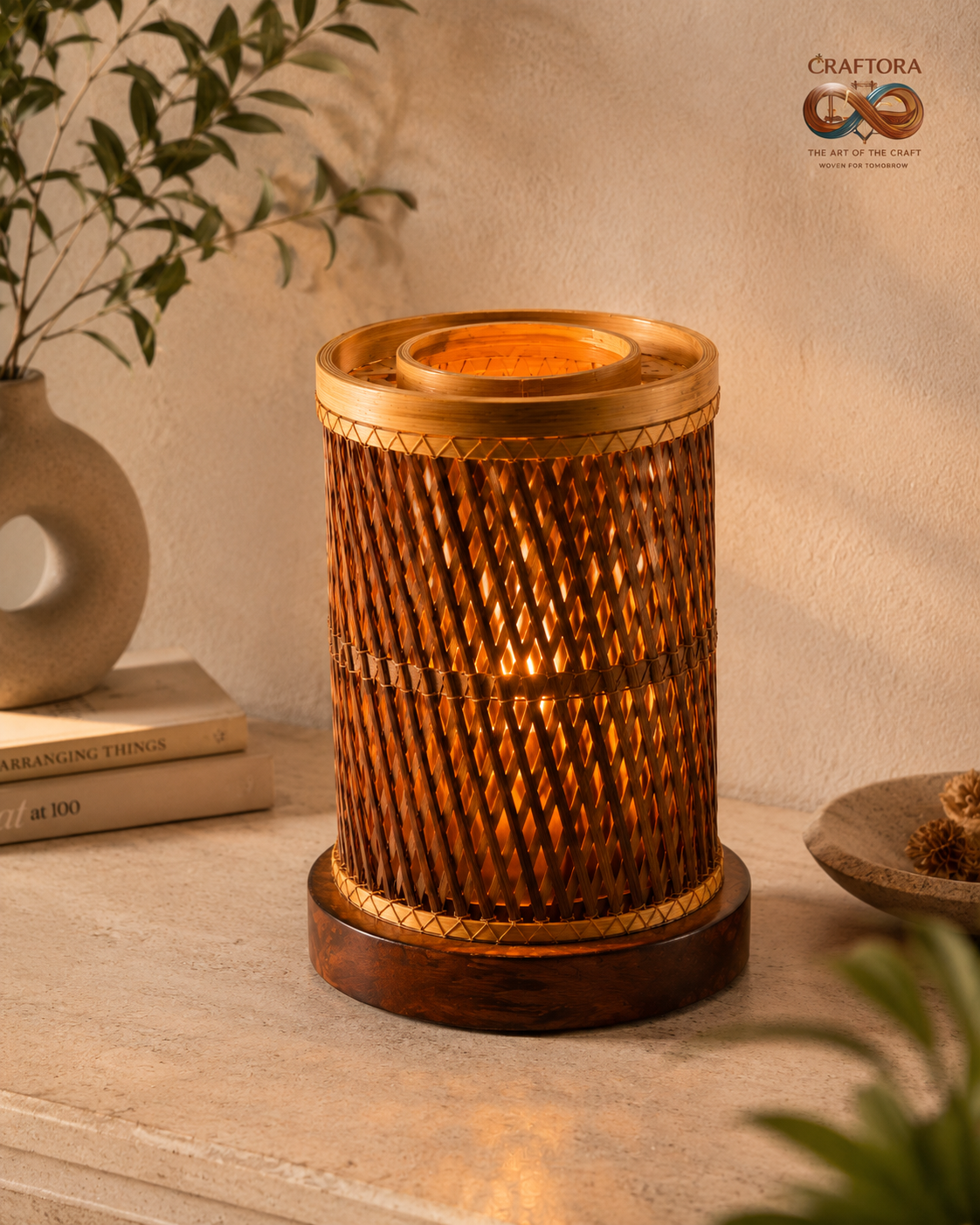 Bamboo Shola Woven Table Lamp