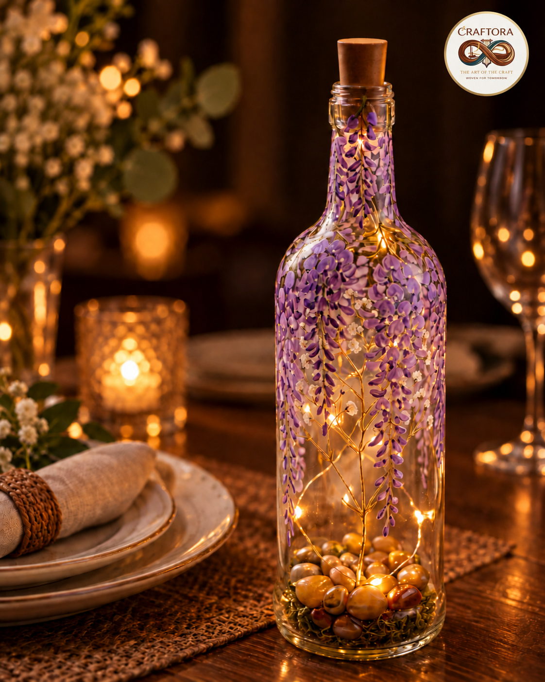 Wisteria Glow Bottle Lamp