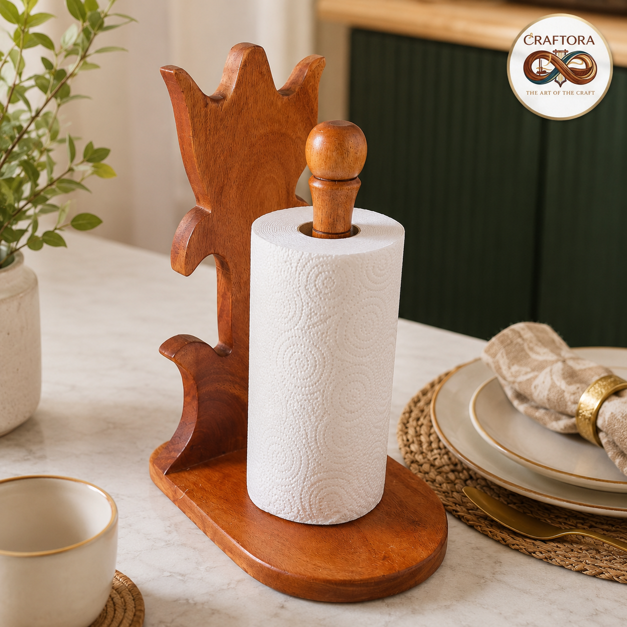 Wooden Tissue Roll Holder