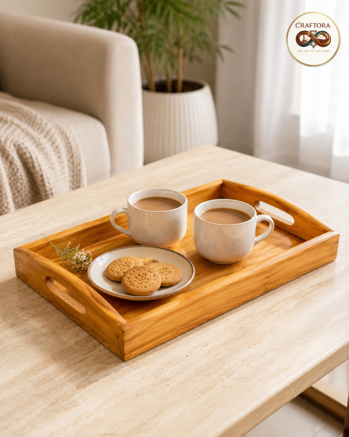 Elegant wooden tray