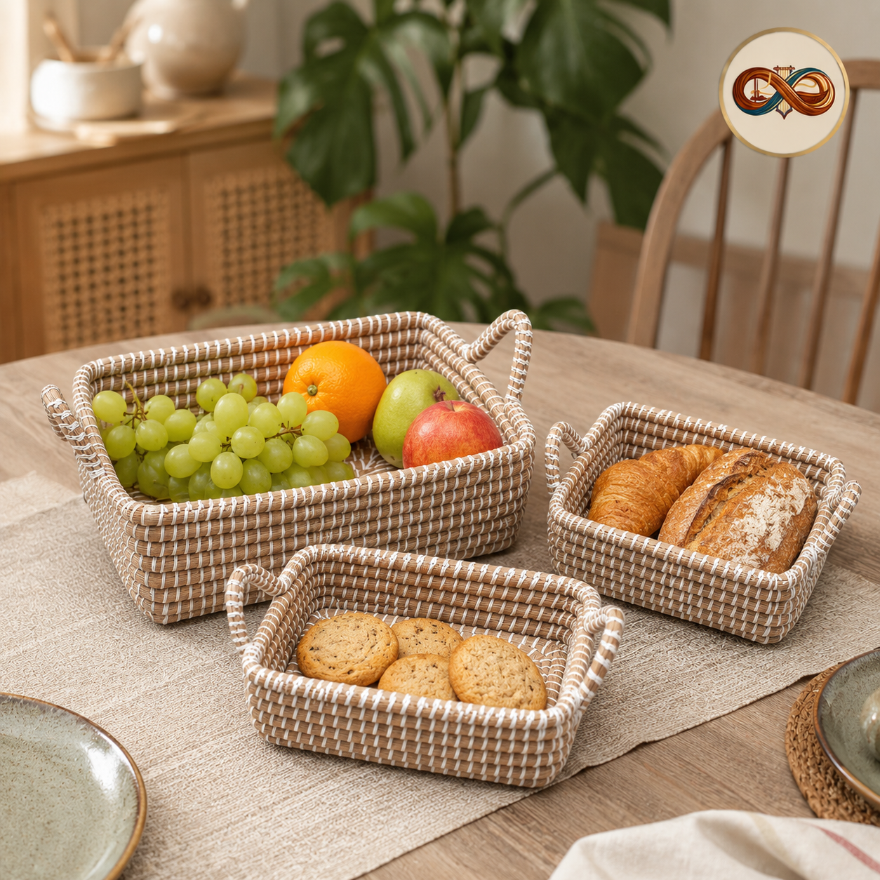 Handmade Kasher Serving Tray Set-3 PCS