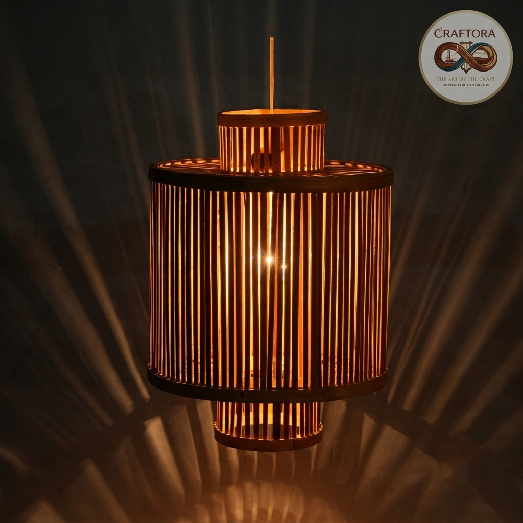 Two Layer Bamboo Hanging Lampshade