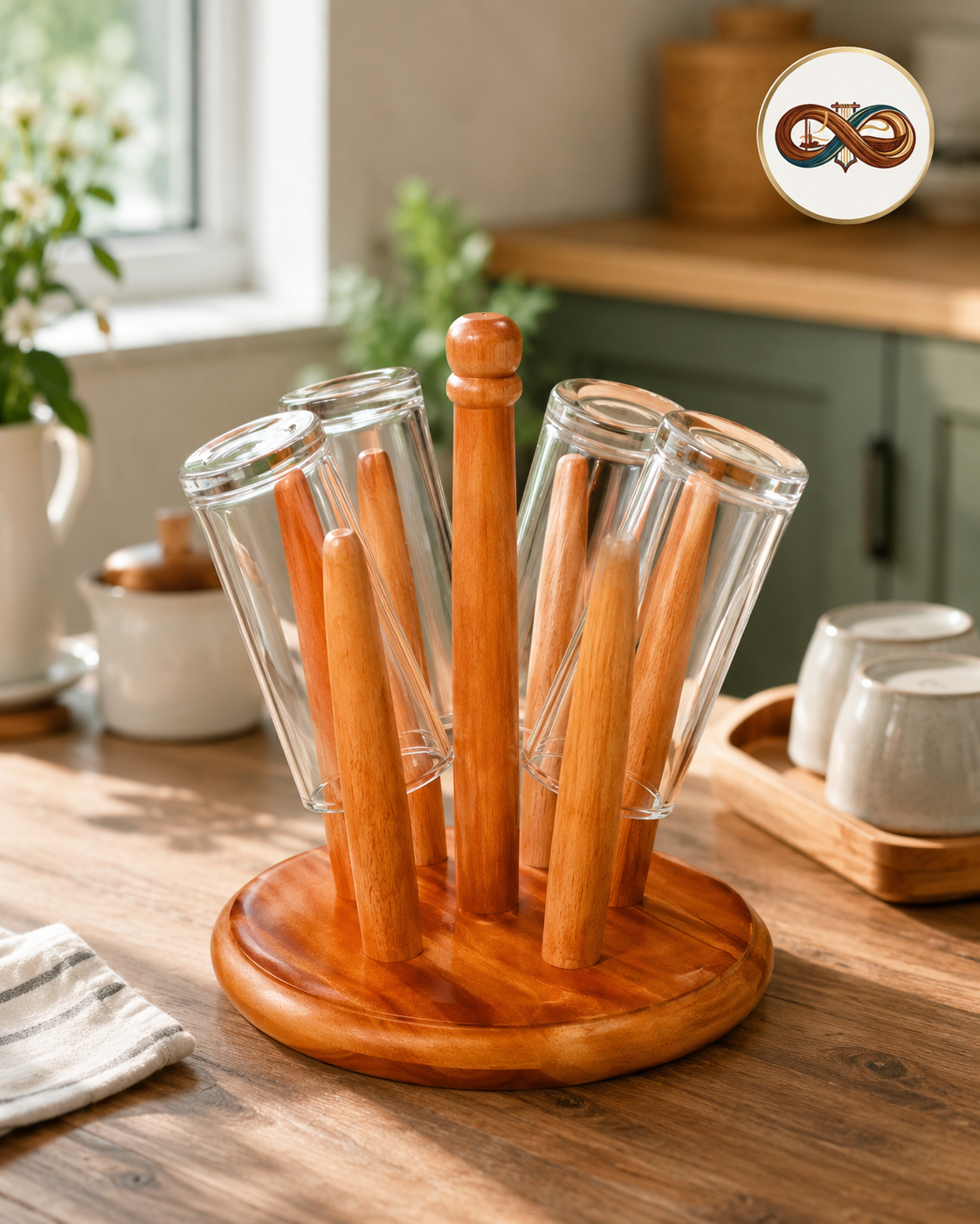 Wooden Glass Holder Glass Drying Stand