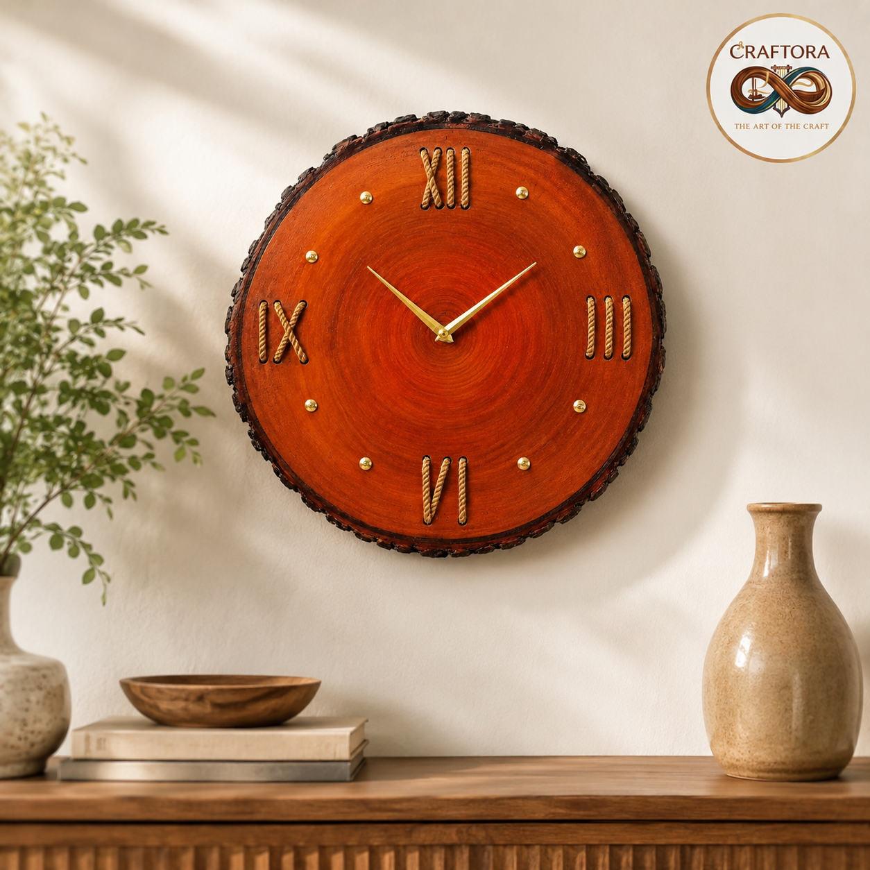 Natural Wood Slice Wall Clock