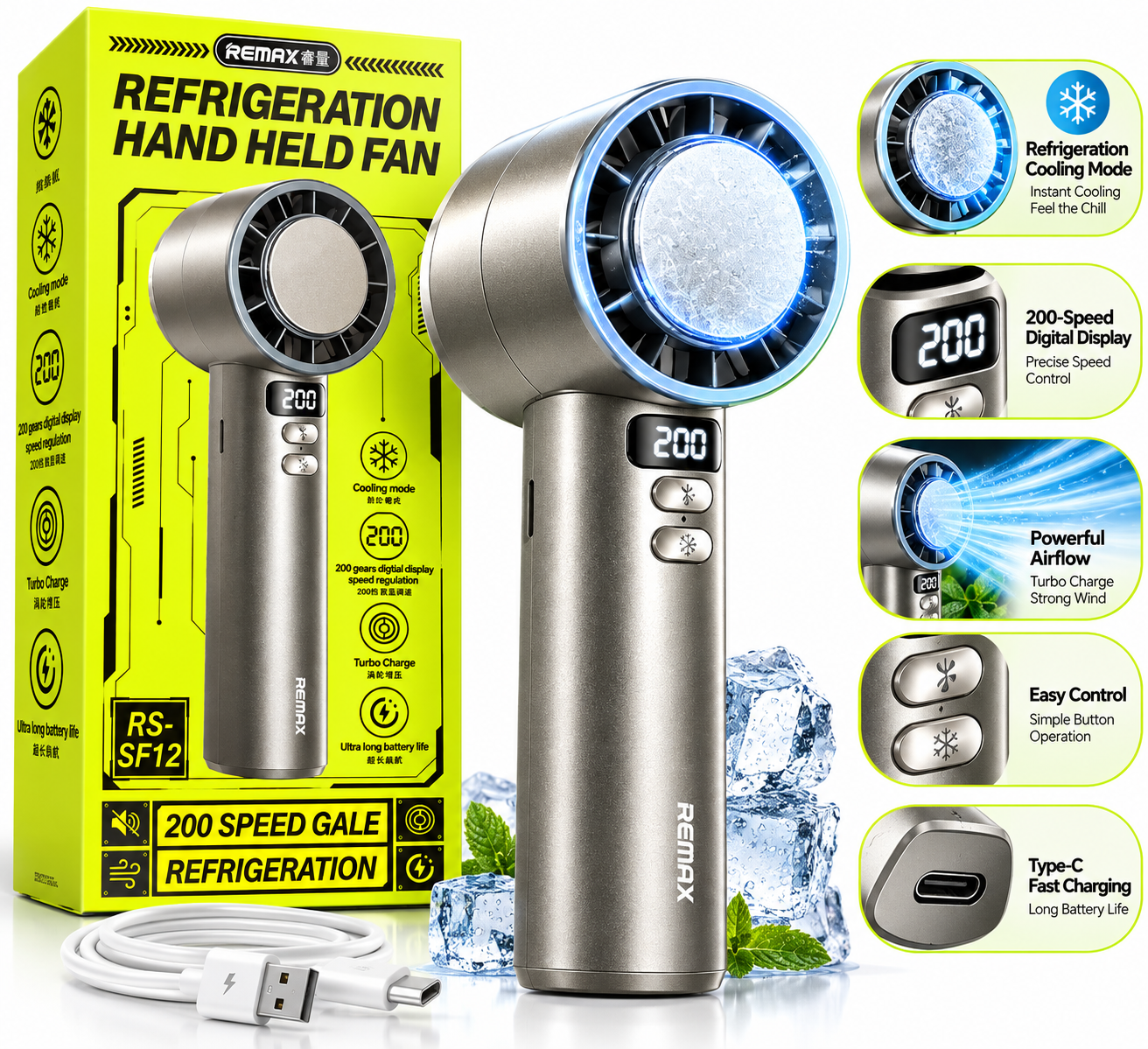 REMAX RS-SF12 Refrigeration Hand Held Fan