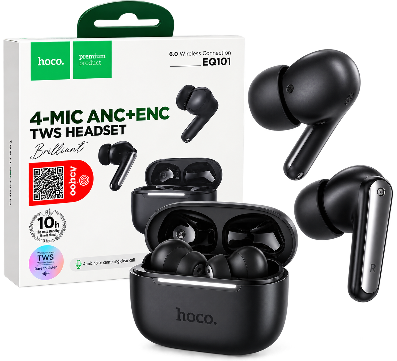 Hoco EQ101 4-MIC ANC+ENC TWS Headset
