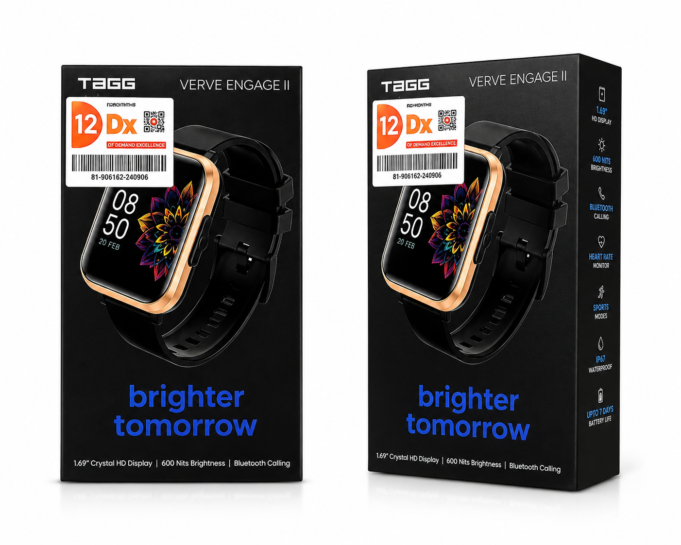 TAGG VERVE ENGAGE II Smartwatch with Bluetooth Calling, 1.69" HD Display & Heart Rate Monitor