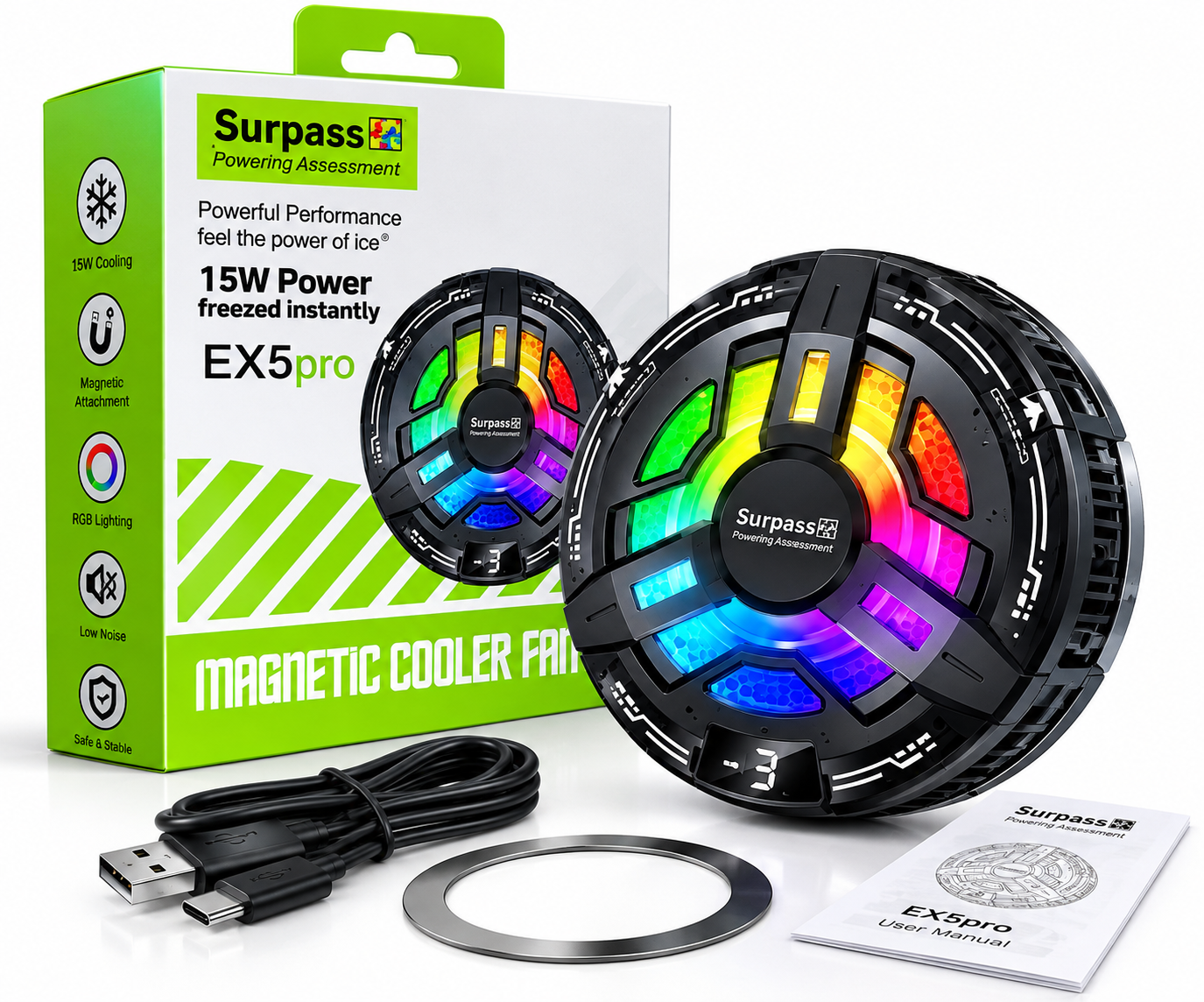 Surpass EX5 Pro 15W Magnetic Cooler Fan
