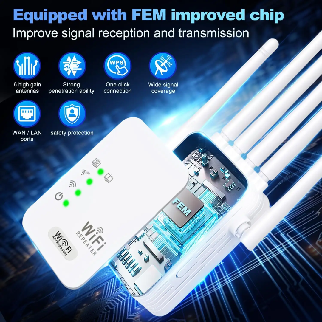 6-Antenna WiFi Repeater 300Mbps