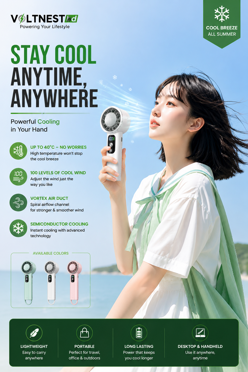 Ice Refrigeration Portable Mini Fan USB Charging Handheld & Desktop Cooling Fan Long Battery Life_img_1