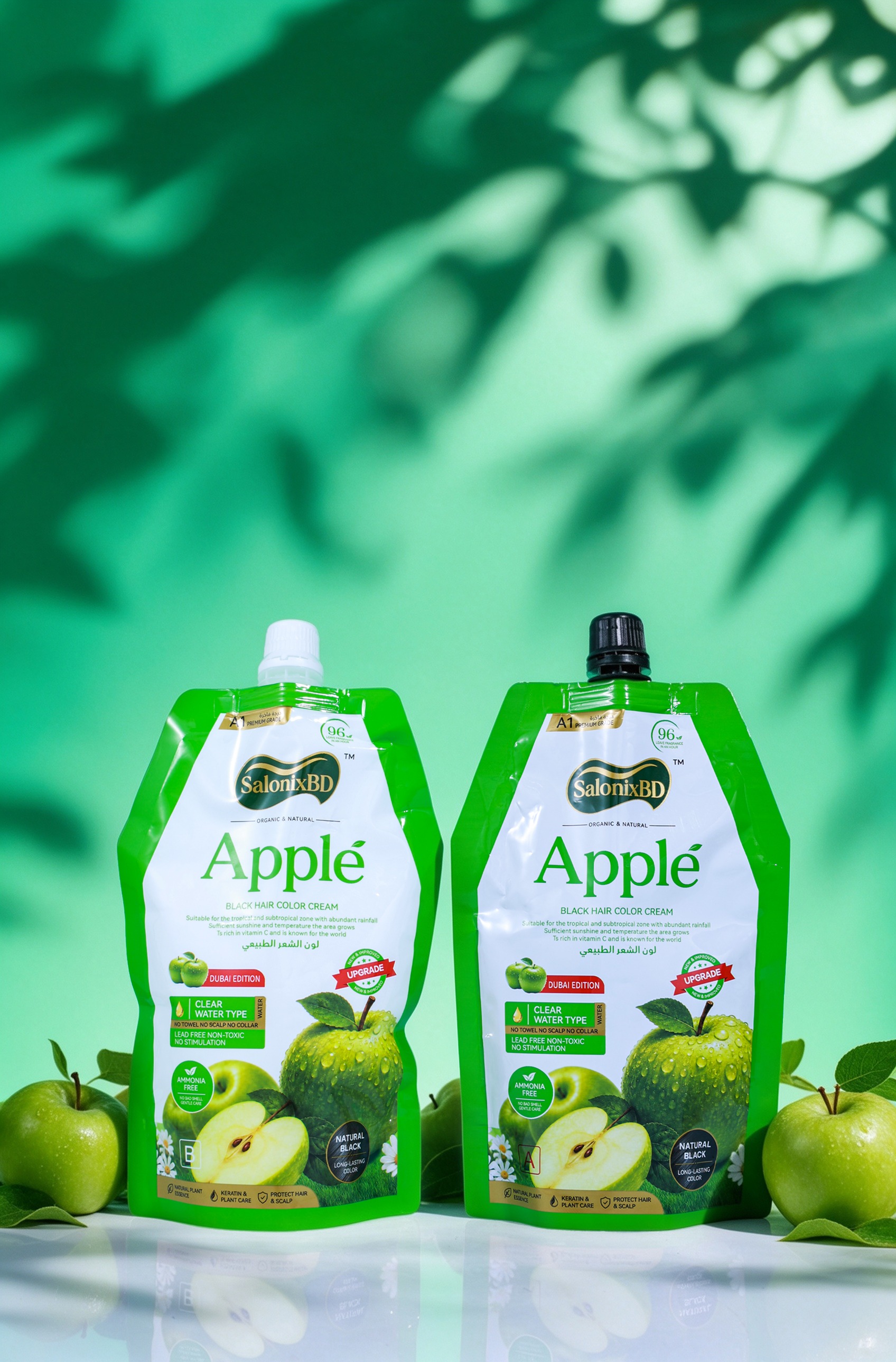 SalonixBD Apple Ammonia-Free Black Hair Cream 500ml + 500ml (Black) | অ্যামোনিয়া-মুক্ত হেয়ার কালার | SalonixBD thumbnail 4