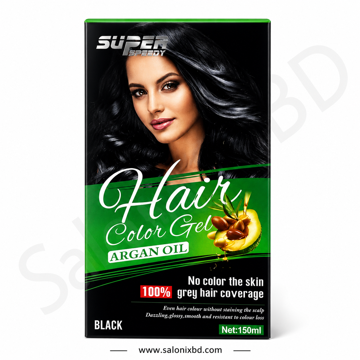 Super Speed Hair Color Gel Argan Oil (Black) 150ml