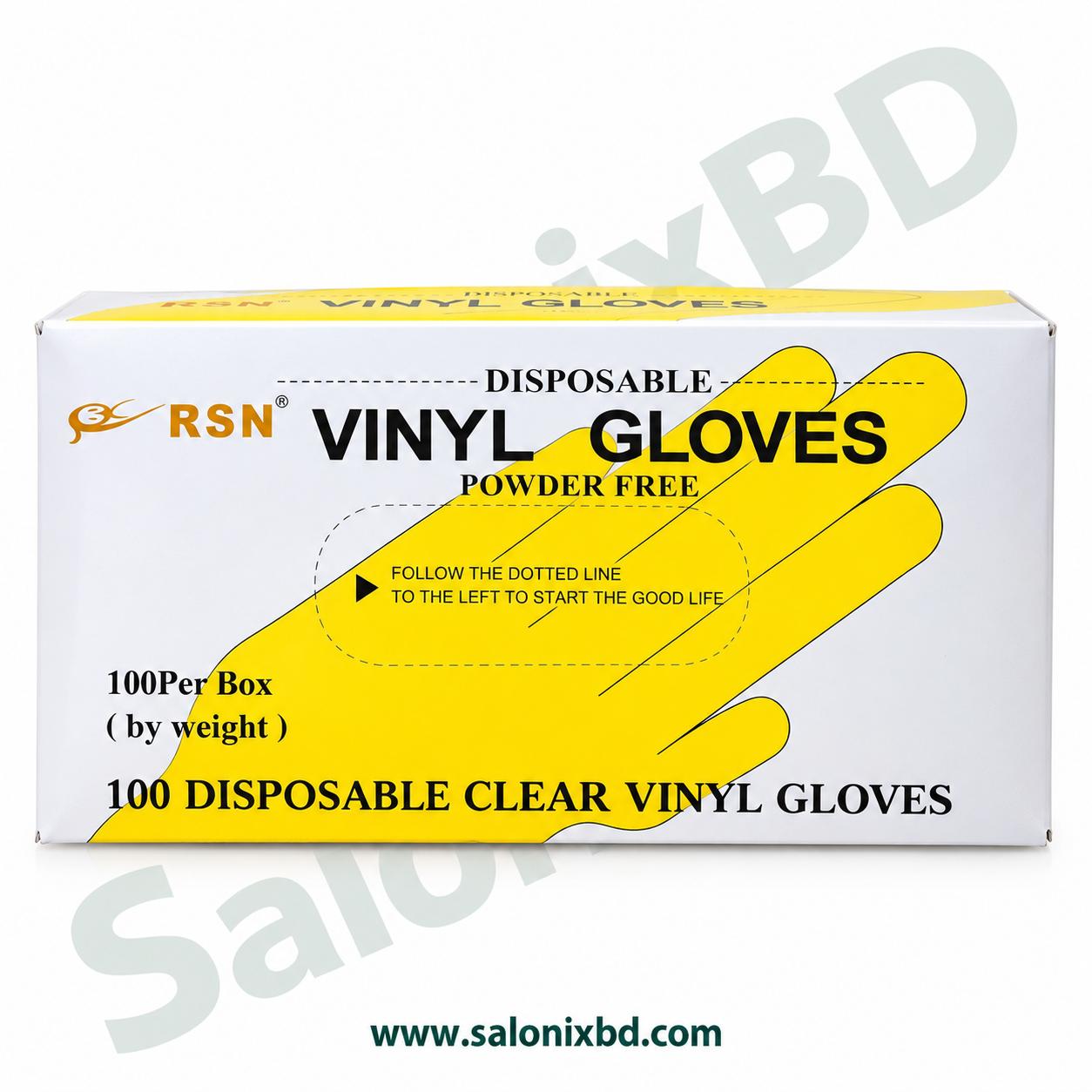 RSN Disposable Vinyl Gloves Powder Free  স্বচ্ছ (Clear) ভিনাইল গ্লাভস