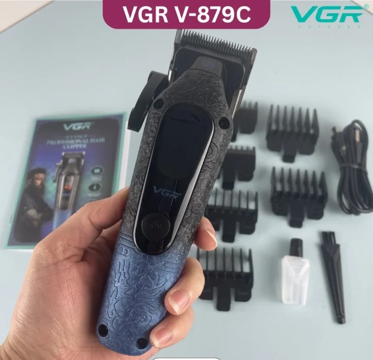 VGR V-879C Professional Hair Clipper একটি প্রিমিয়াম গ্রেডের শক্তিশালী ডুয়াল-স্পিড মোটর, উচ্চমানের Ceramic+Titanium Coated Blade রিচার্জেবল হেয়ার ক্লিপার thumbnail 4