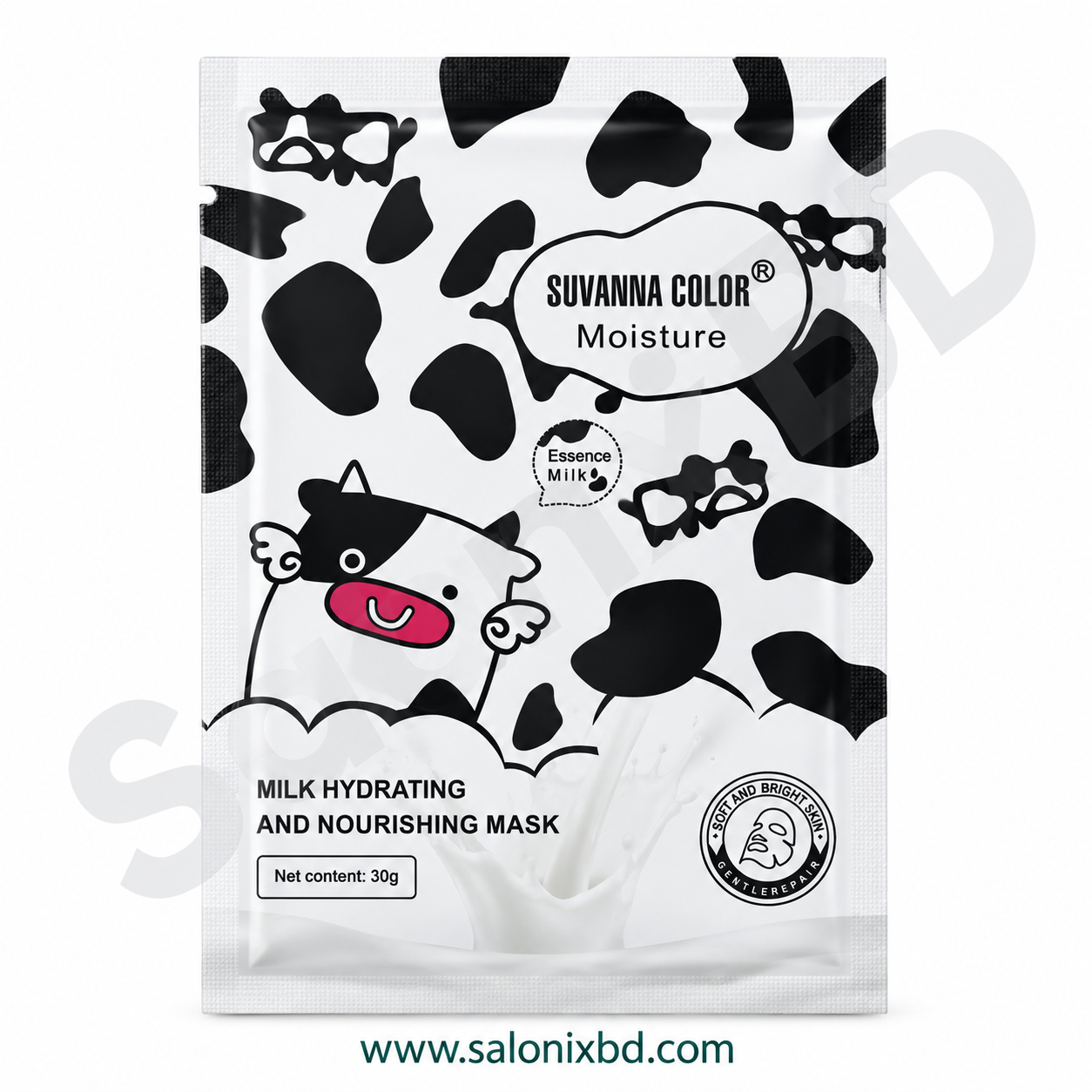 SUVANNA COLOR Milk Hydrating & Nourishing Mask 30g হলো Milk Essence সমৃদ্ধ একটি moisturizing facial sheet mask