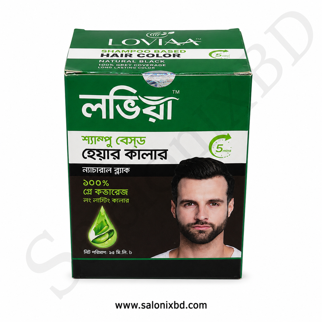 Loviaa Shampoo Based Hair Color Natural Black – 12 Pcs