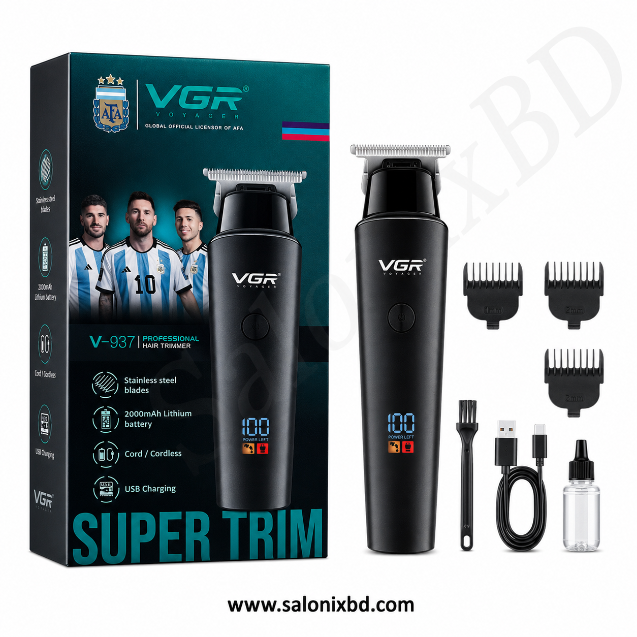 VGR V-937 Professional Hair Trimmer একটি আধুনিক ও শক্তিশালী কর্ডলেস হেয়ার ট্রিমার