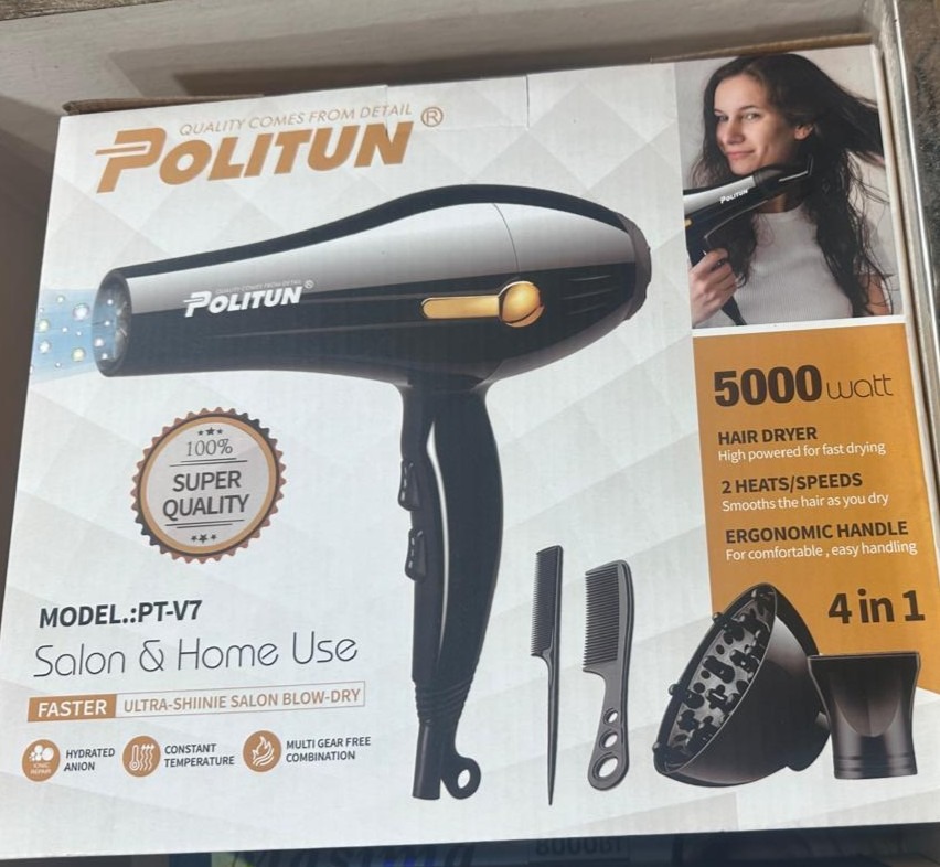 POLITUN 4IN1 V7 5000 WATT PROFESSIONAL HAIR DRYER-Model PT-V7 thumbnail 2