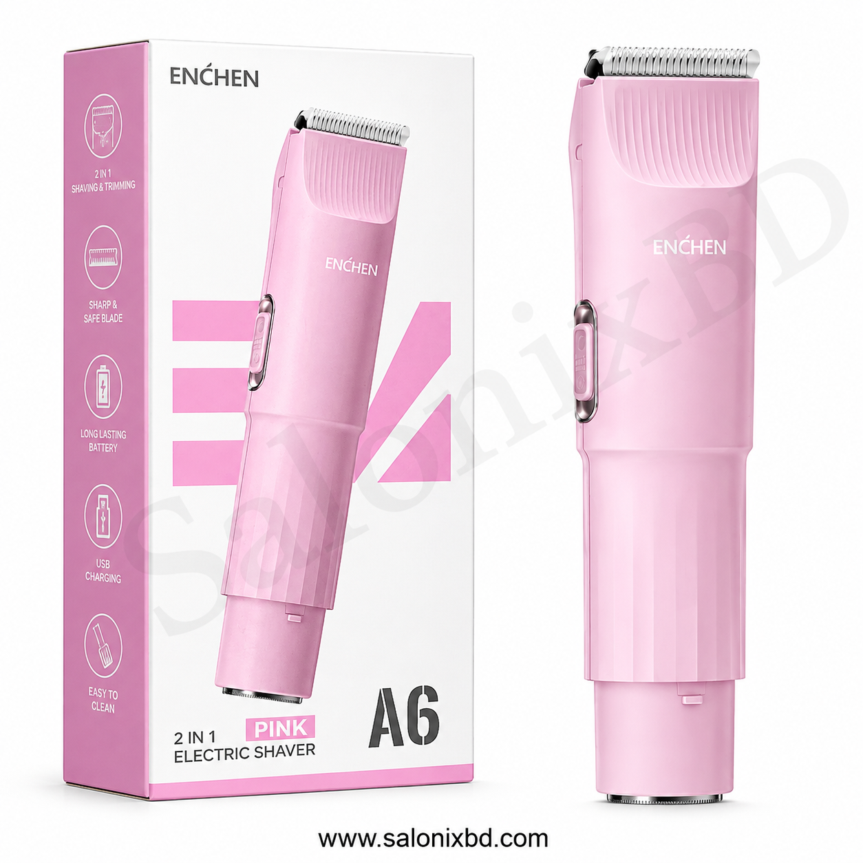 ENCHEN A6 2 in 1 Electric Shaver একটি কমপ্যাক্ট ও রিচার্জেবল গ্রুমিং ডিভাইস, যা শেভিং ও ট্রিমিং