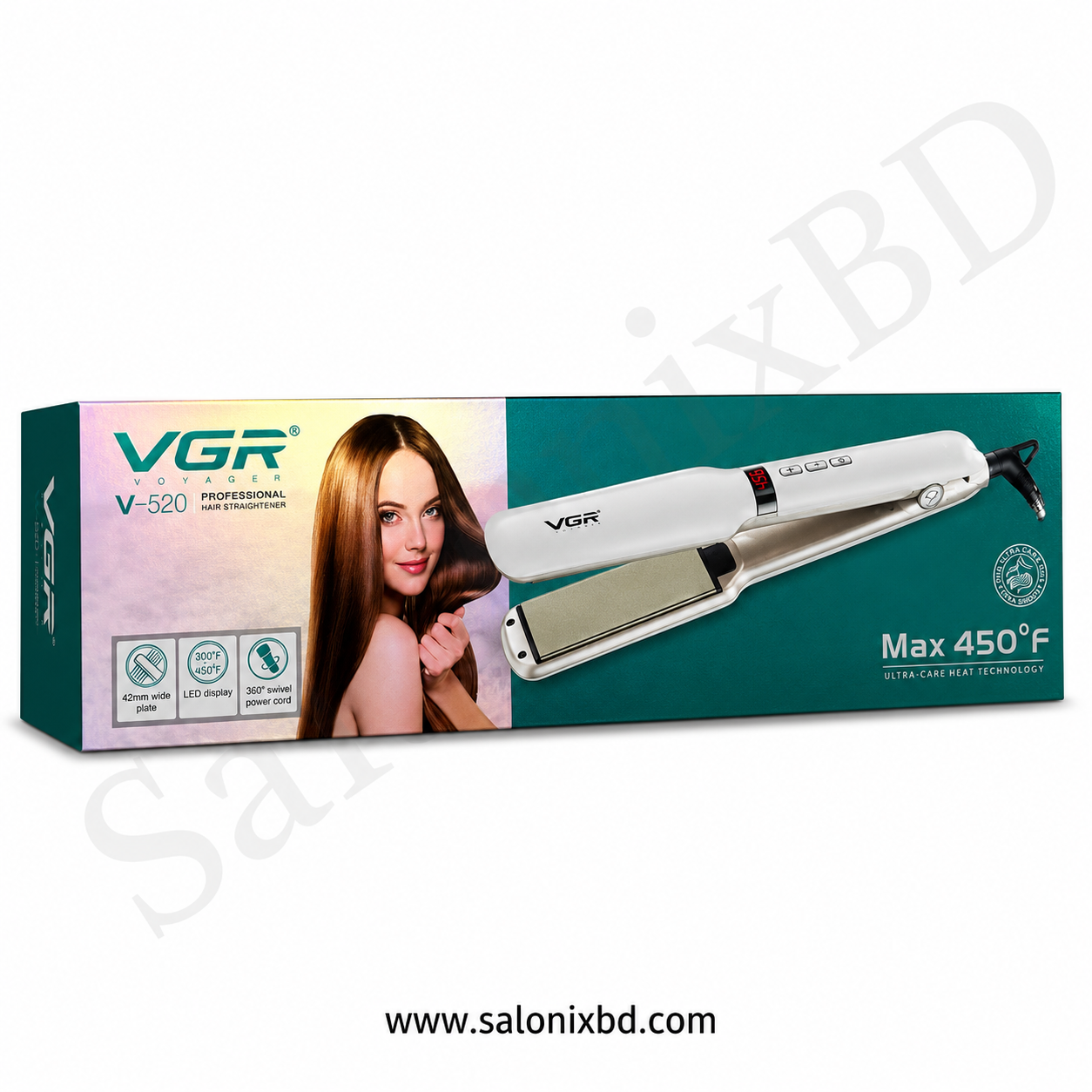 VGR V-520 Professional Hair Straightener হলো সেলুন, পার্লার ও ব্যক্তিগত ব্যবহারের জন্য উপযোগী একটি প্রফেশনাল হেয়ার স্ট্রেইটনার thumbnail 2