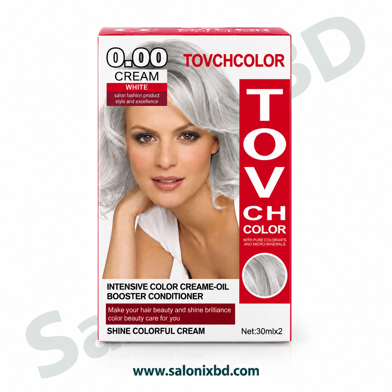 TOVCHCOLOR 0.00 White Cream Hair Color (30ml × 2)