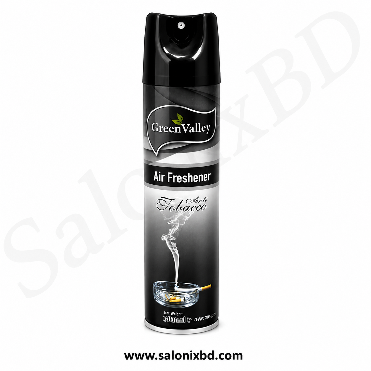 Green Valley Air Freshener Anti Tobacco ধোঁয়া ও তামাকের দুর্গন্ধ দূর করে ঘর, অফিস, সেলুন, পার্লার, গাড়ি 300ml