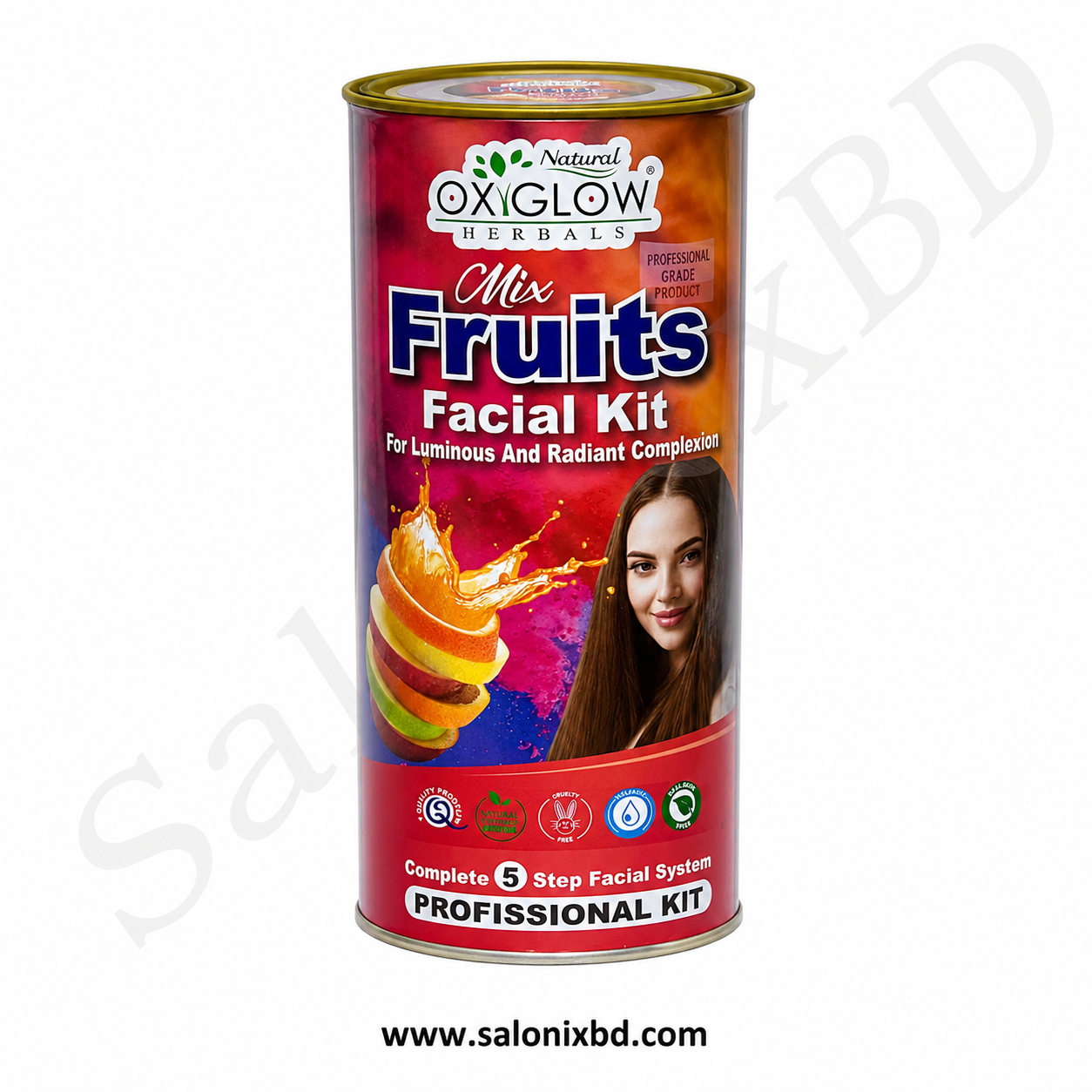OXIGLOW Herbals Mix Fruits Facial Kit 1500g (Professional Kit) একটি প্রফেশনাল ৫-স্টেপ ফেসিয়াল কিট