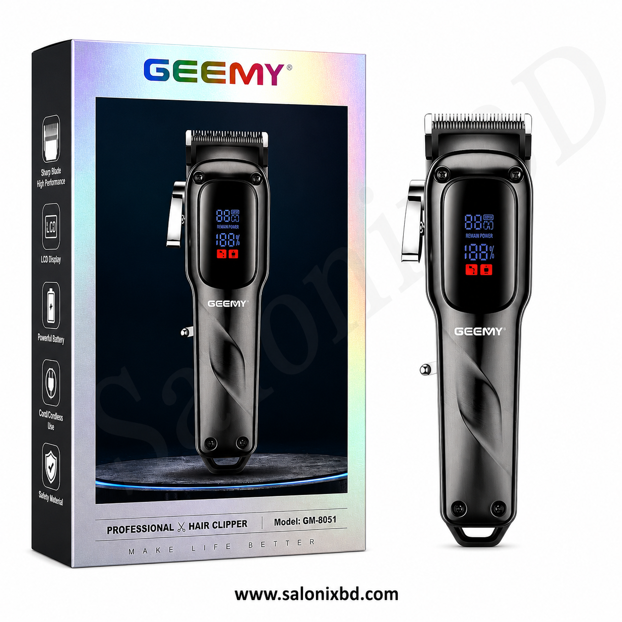 GEEMY GM-8051 Professional Hair Clipper একটি প্রিমিয়াম মানের রিচার্জেবল হেয়ার ক্লিপার