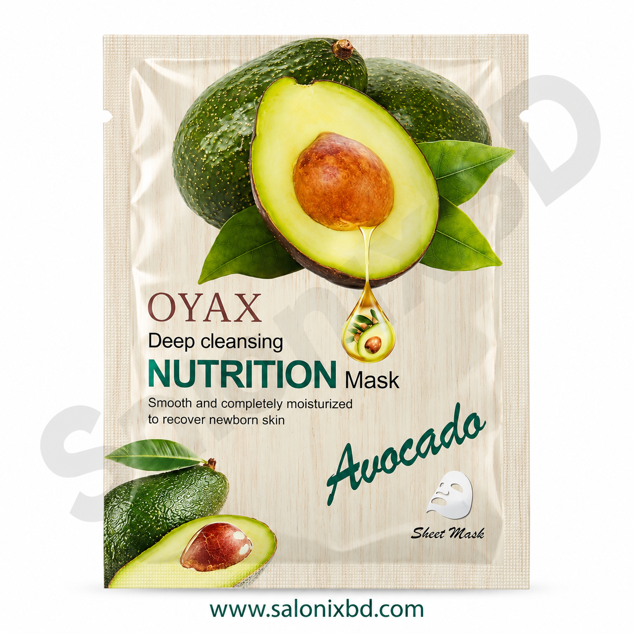 OYAX Avocado Nutrition Mask হলো Avocado-based nourishing facial sheet mask
