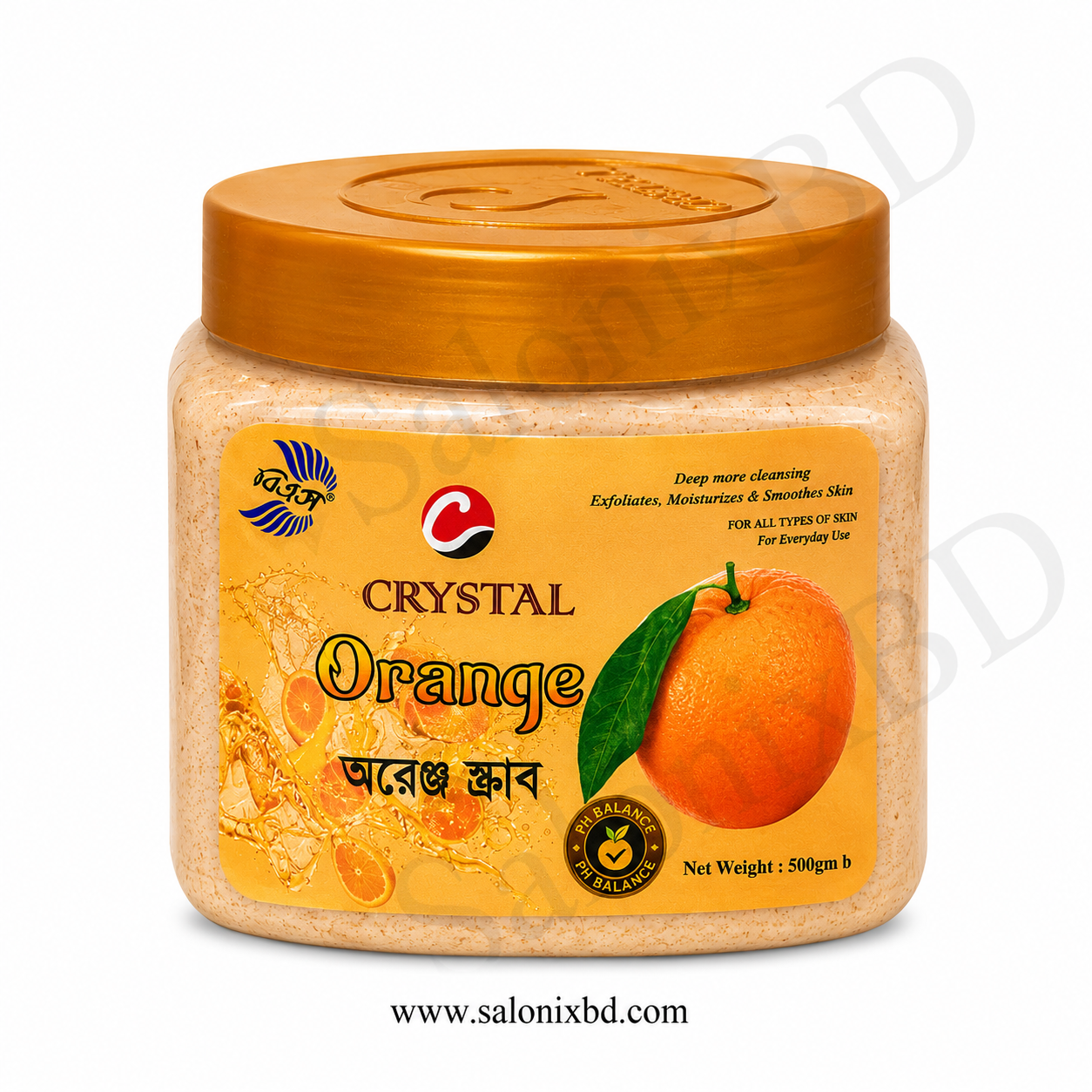 Crystal Orange Scrub 500g অরেঞ্জ এক্সট্র্যাক্ট সমৃদ্ধ স্ক্রাব