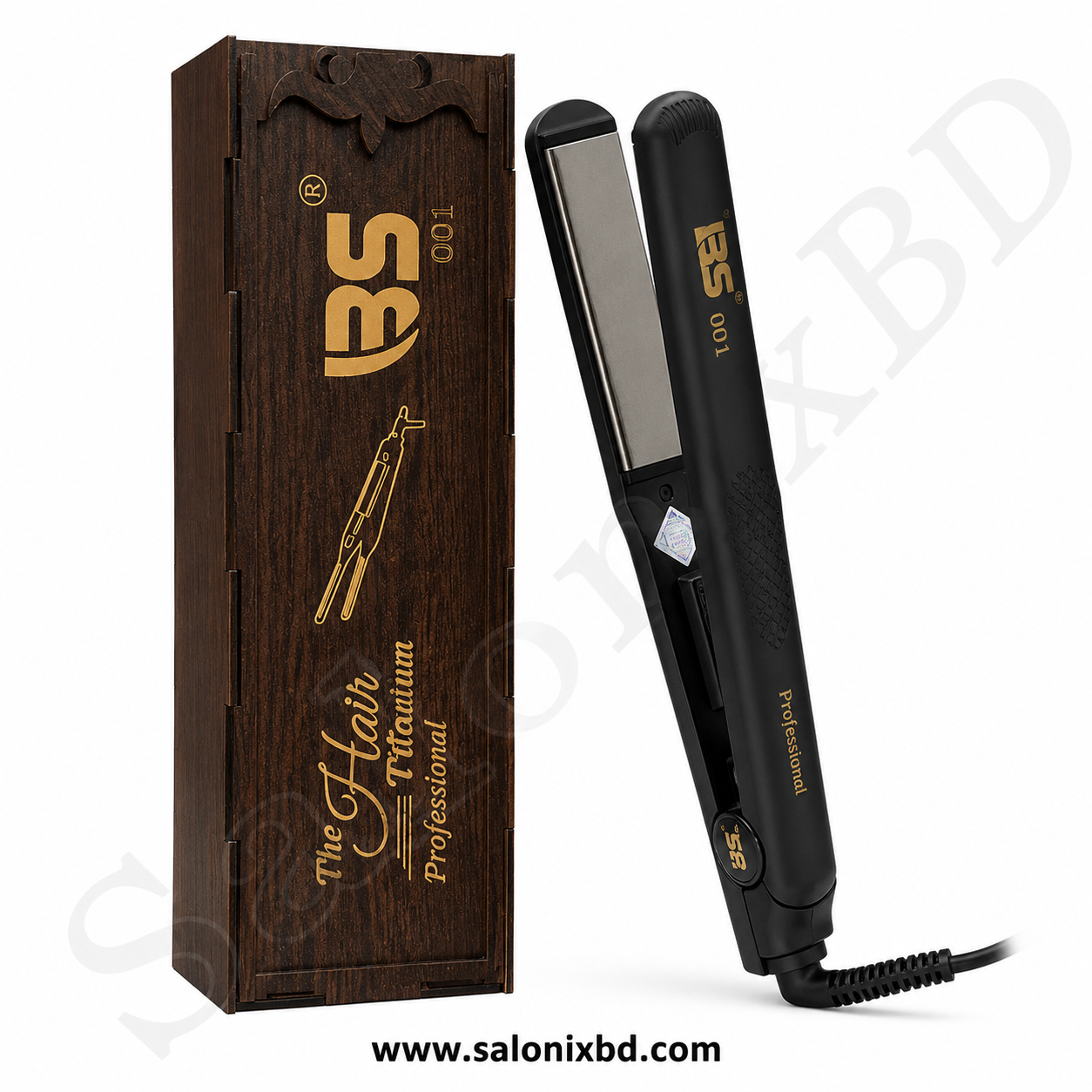 BS The Hair Titanium Professional Hair Straightener 001 চুল সহজে সোজা ও মসৃণ করতে সহায়ক সেলুন ও হোম ইউজ—উভয়ের জন্য উপযুক্ত