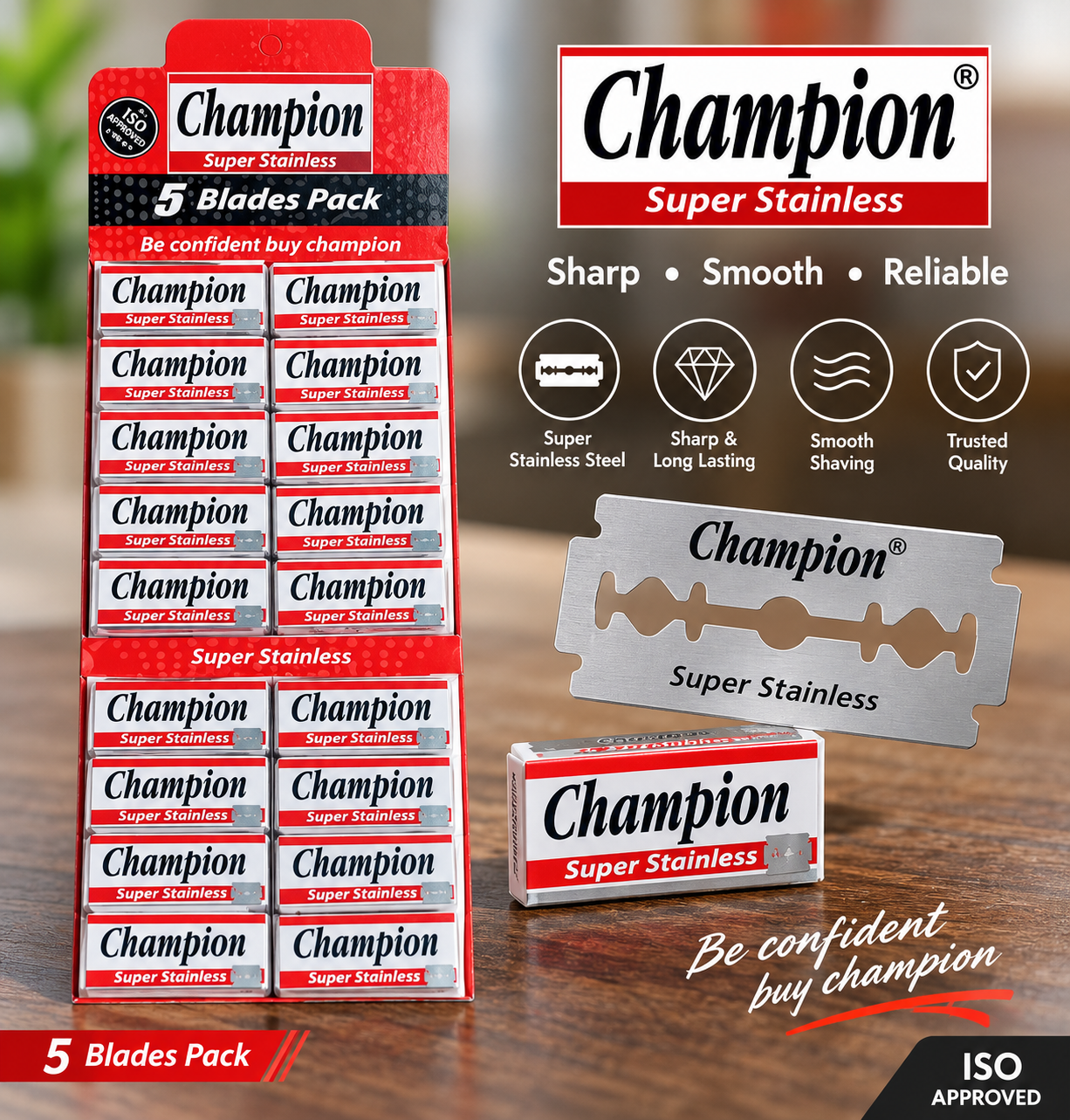 Champion Super Stainless Razor Blade- ৫০ পিস