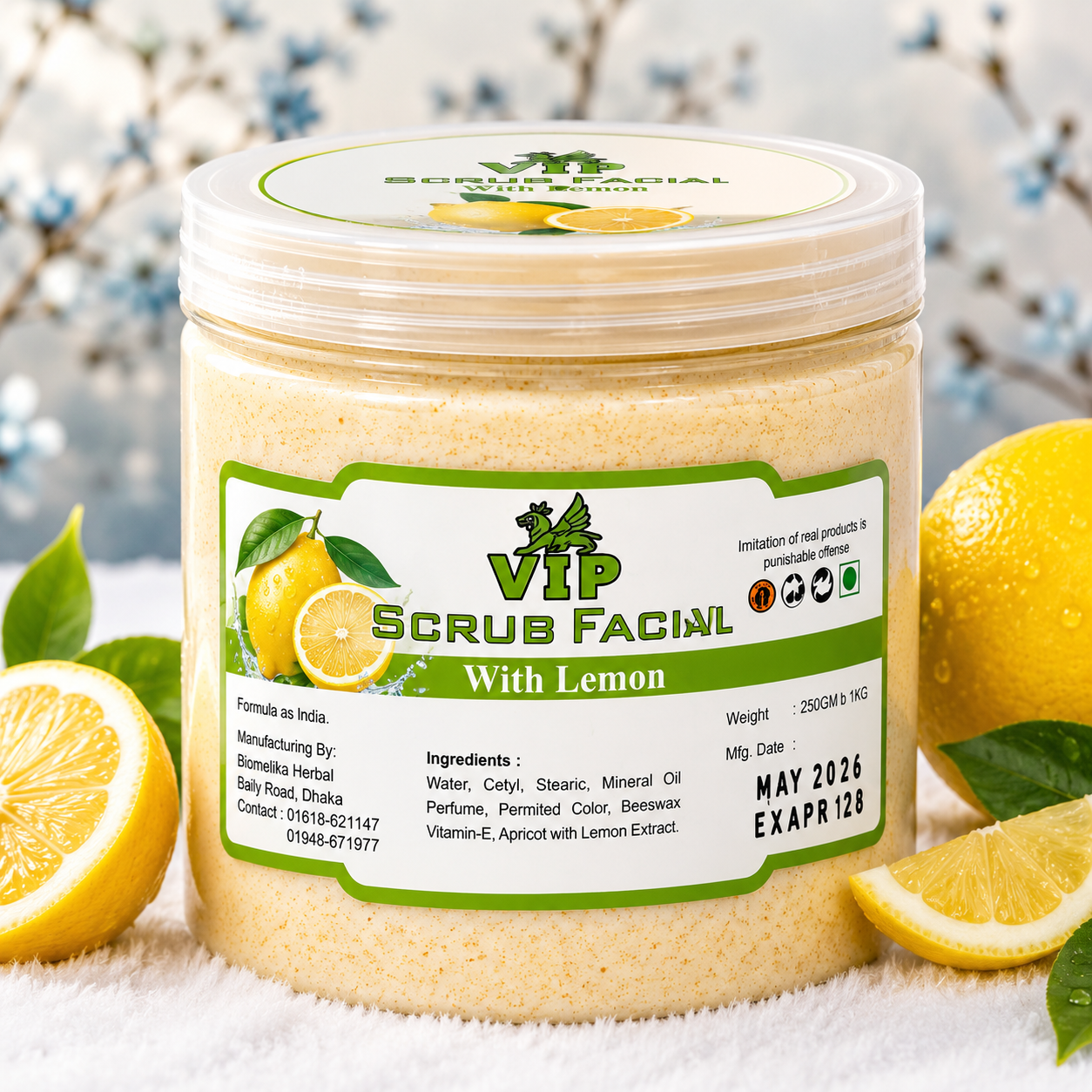 VIP Scrub Facial With Lemon লেবুর নির্যাস সমৃদ্ধ ফেসিয়াল স্ক্রাব thumbnail 3