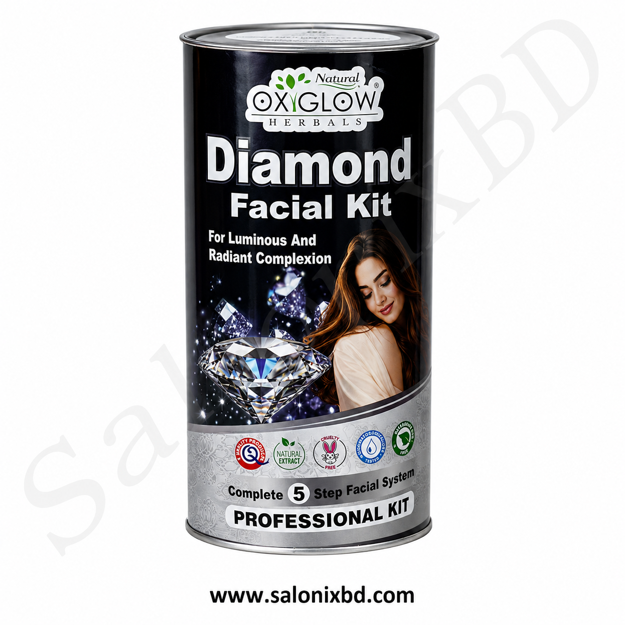 OXIGLOW Herbals Diamond Facial Kit একটি প্রফেশনাল ৫-স্টেপ ফেসিয়াল কিট