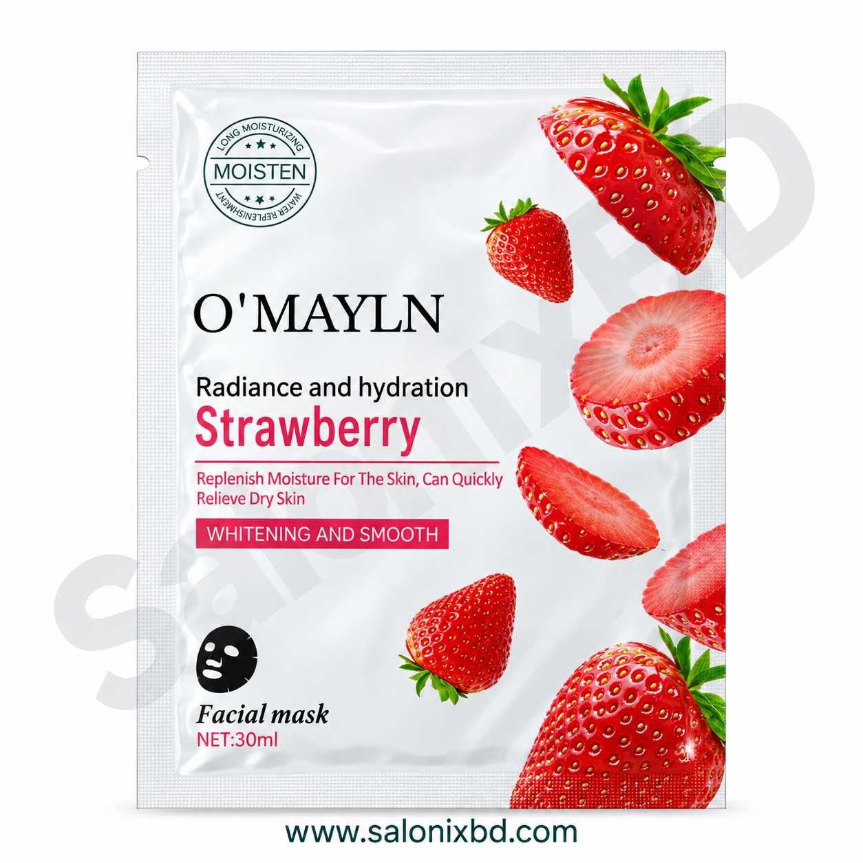 O’MAYLN Strawberry Facial Mask 30ml হলো Strawberry ভিত্তিক একটি hydrating facial sheet mask