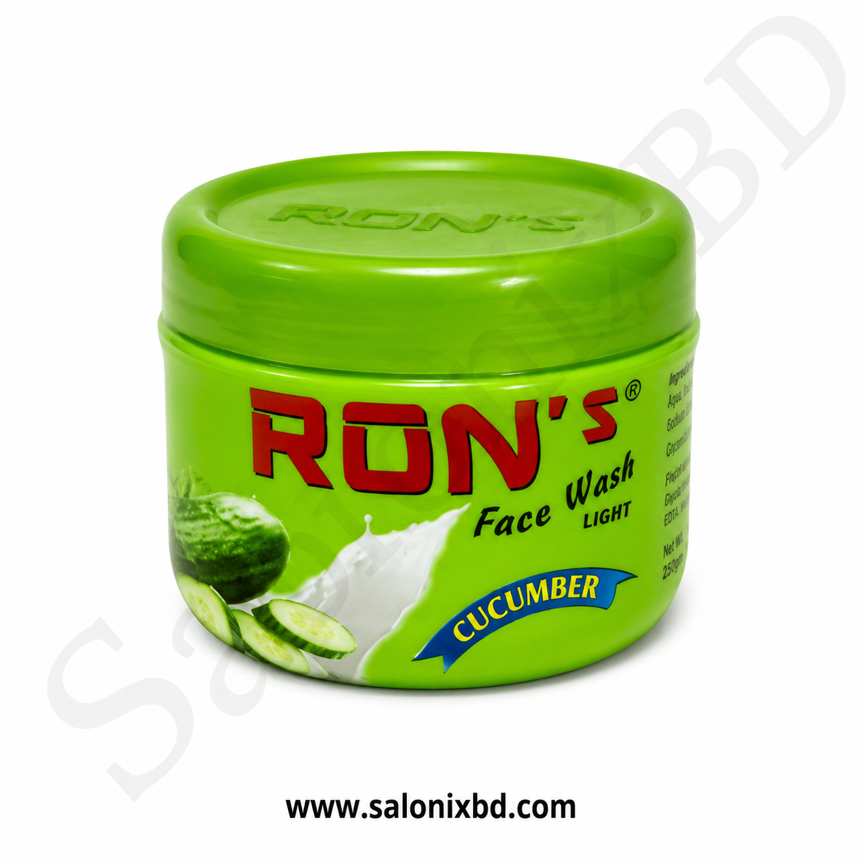 RON'S Cucumber Face Wash Light (250gm) ত্বকের গভীর থেকে ময়লা ও অতিরিক্ত তেল পরিষ্কার করতে সহায়ক