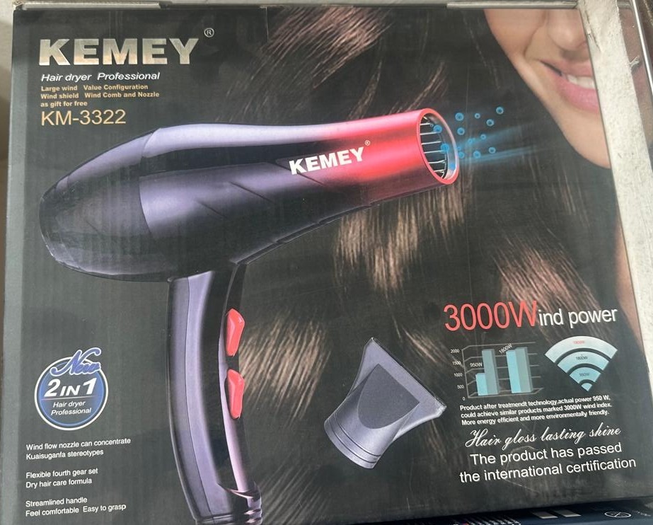 Kemei KM-3322 Hair dryer 3000W 2 in 1 for Men and Women thumbnail 3