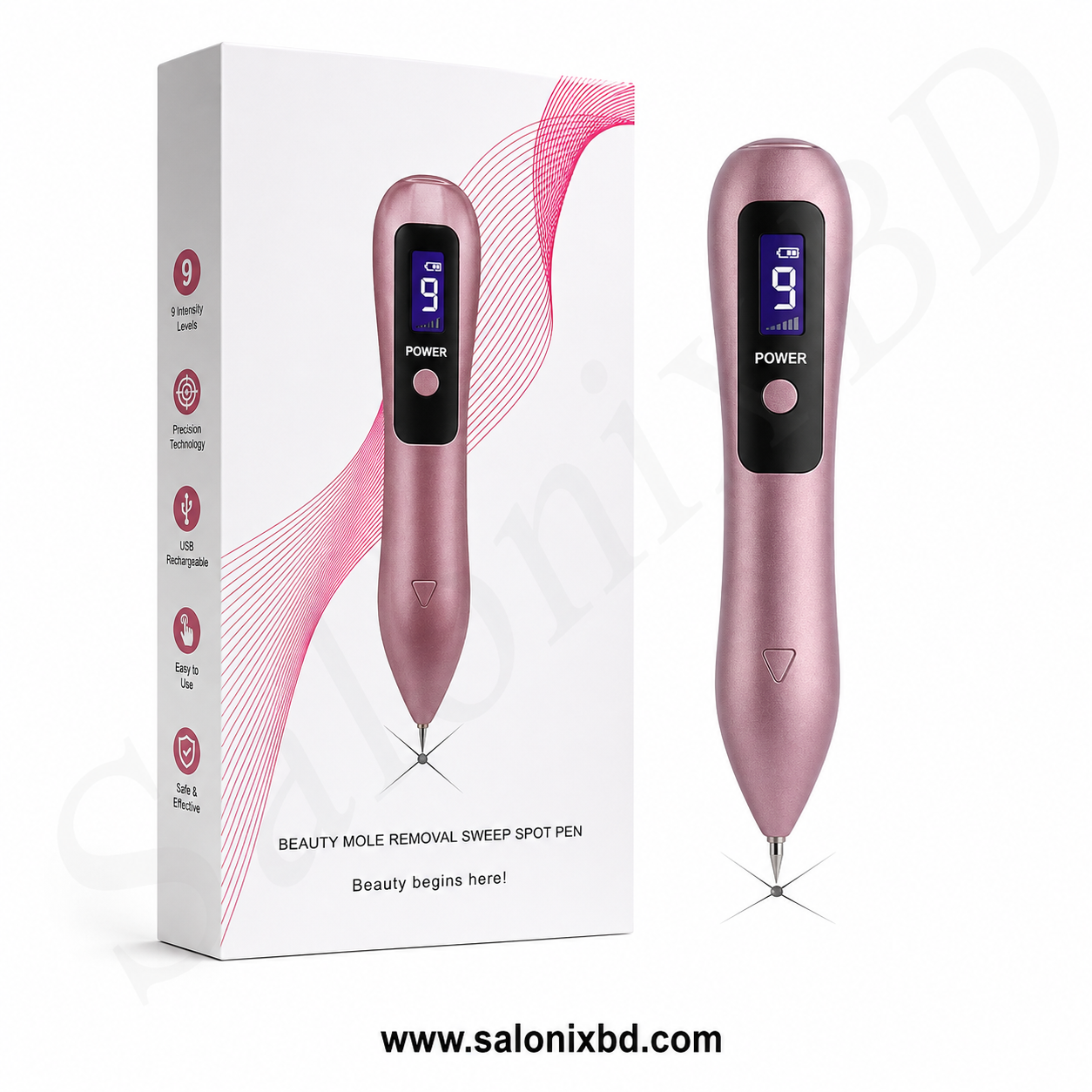 Beauty Mole Removal Sweep Spot Pen একটি আধুনিক বিউটি কেয়ার ডিভাইস, যা ছোট তিল (Mole), স্কিন ট্যাগ, ফ্রেকলস এবং অন্যান্য ছোট ত্বকের দাগের জন্য