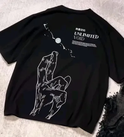 Gojo Satoru: Unlimited Void Anime Streetwear- Black_img_0