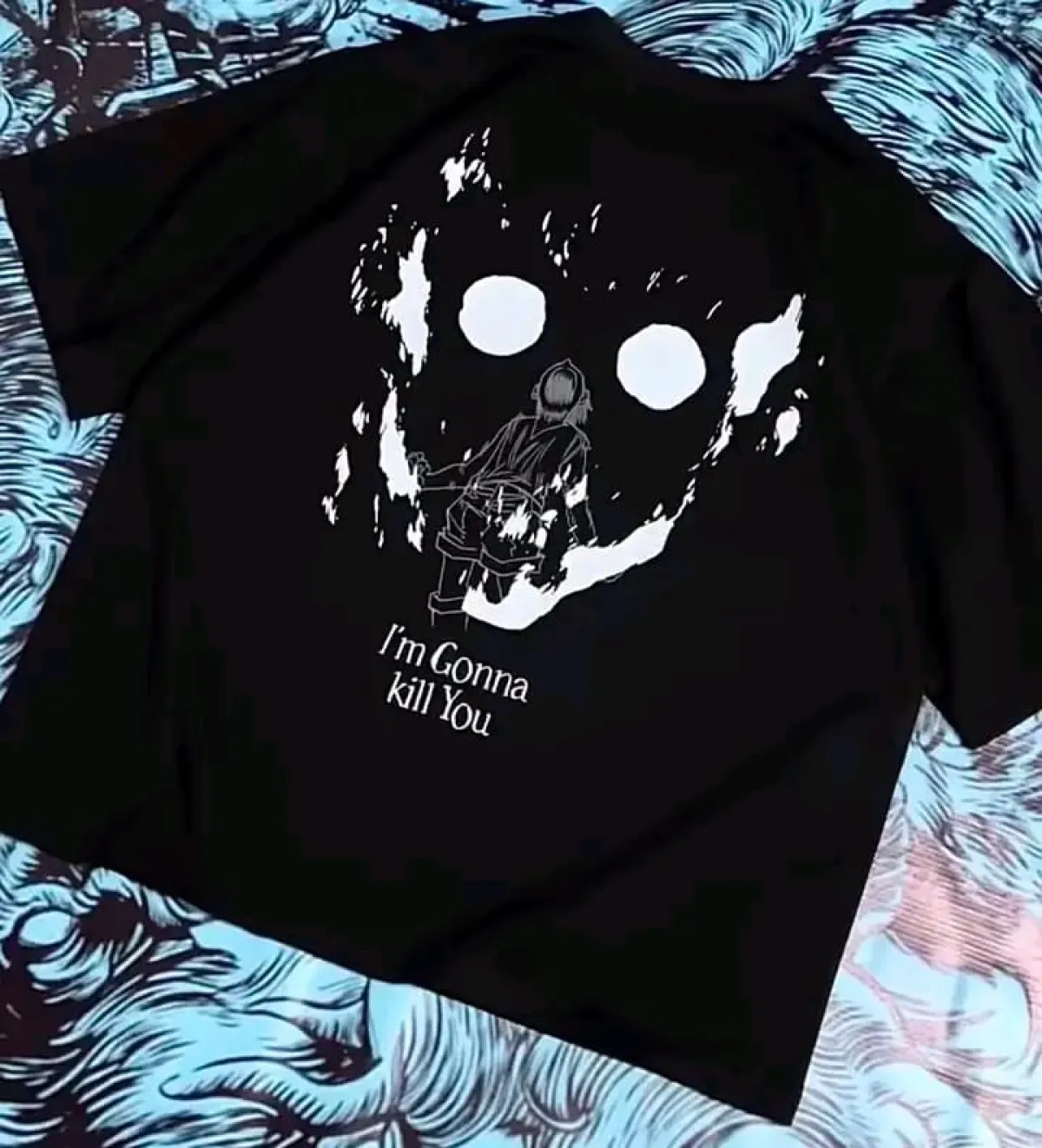 Solo Leveling Anime"I'm Gonna kill You" Dropshoulder T-shirt-Black