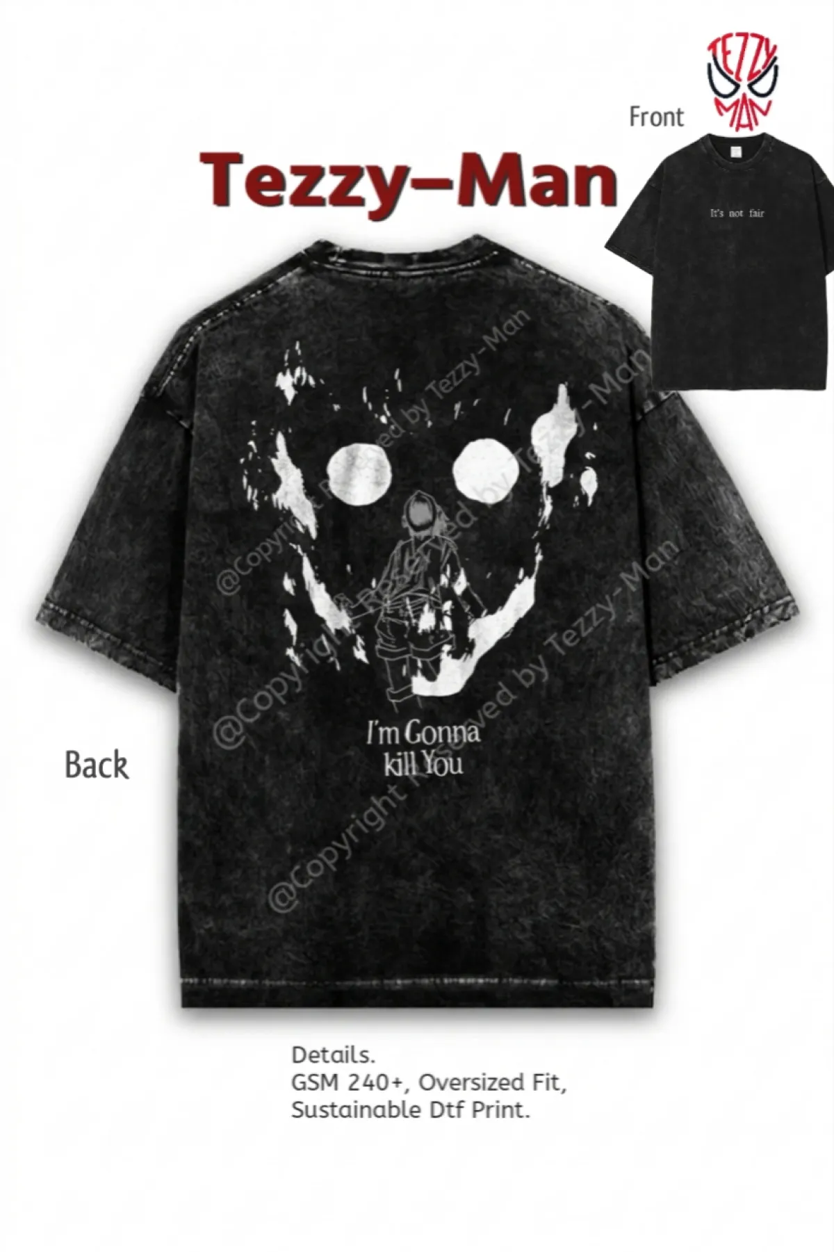 Solo Leveling Anime"I'm Gonna kill You" Dropshoulder T-shirt