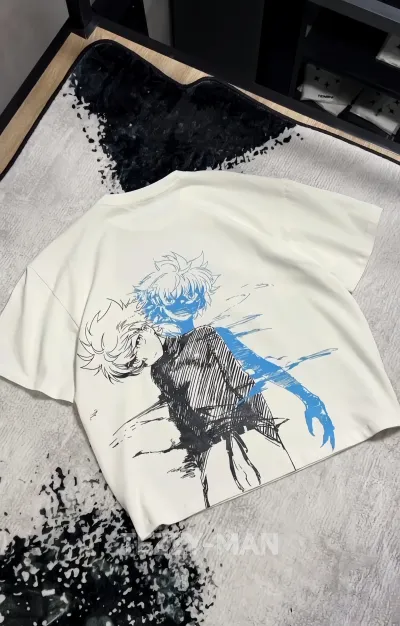 Hunter x Hunter " Kilua Zoldyck Godspeed " Anime Graphic Drop Shoulder T shirt - White_img_0