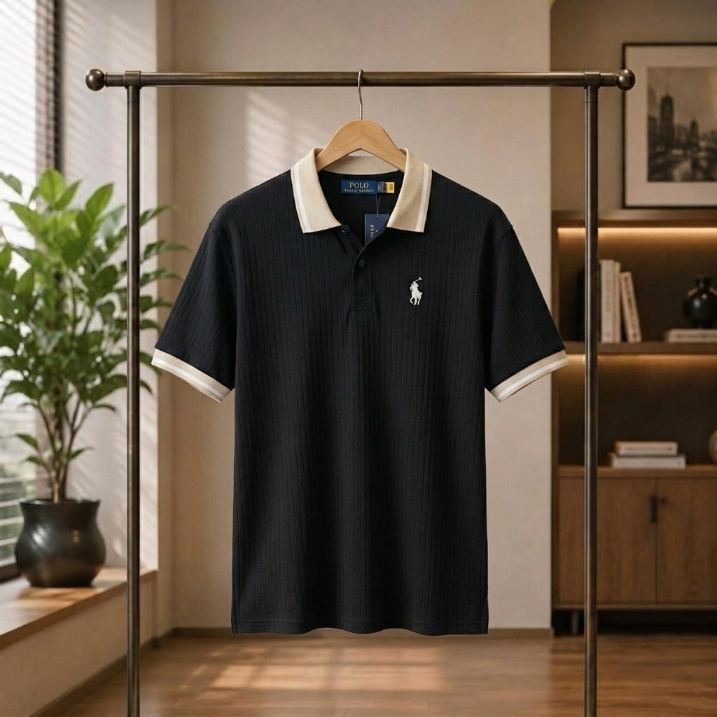 BLACK US POLO T-SHIRT