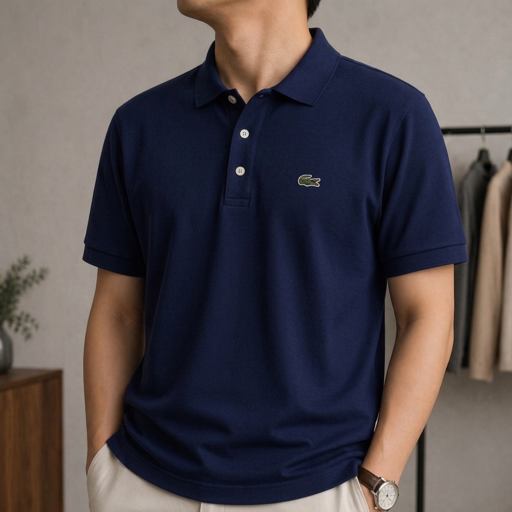 NAVY BLUE LACOSTE POLO T-SHIRT_img_0