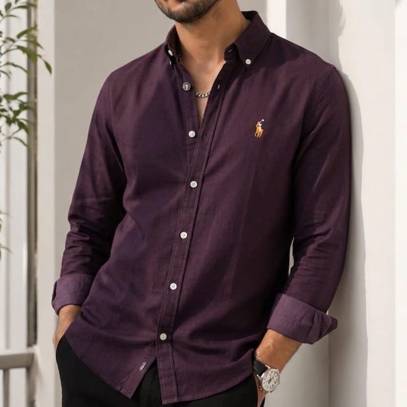 Deep Purple Color Ralph Lauren Polo Shirt